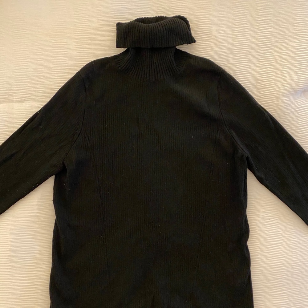 Black Cotton Turtle Neck